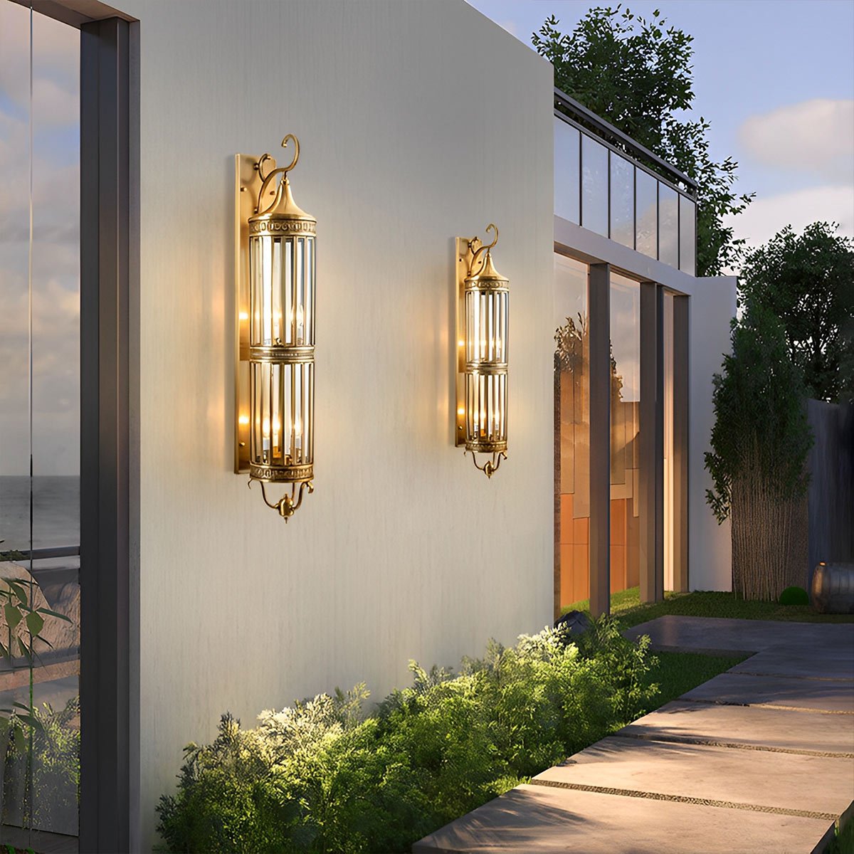 Vintage Outdoor Wall Sconce IP65 LED Copper Porch Light
