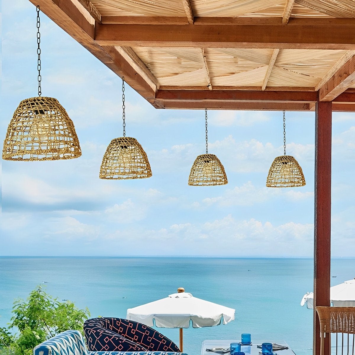 Solar Bell Pendant Lantern IP44 Waterproof Outdoor Chandelier