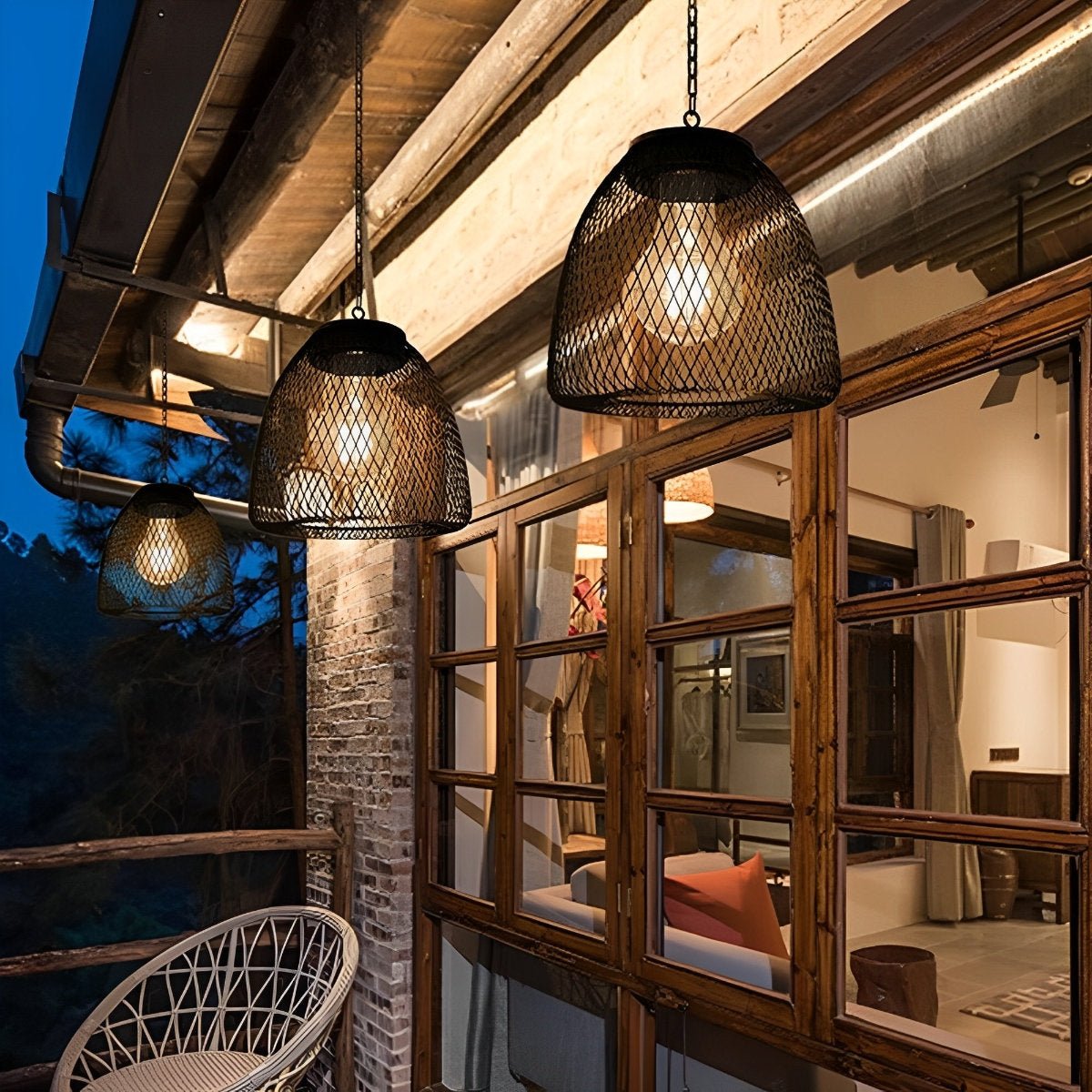 Solar Bell Pendant Lantern IP44 Waterproof Outdoor Chandelier