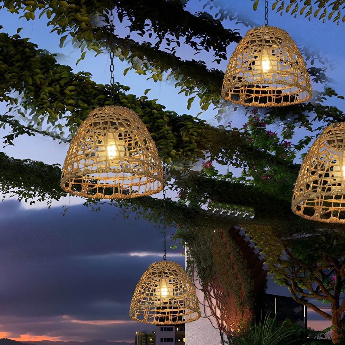 Solar Bell Pendant Lantern IP44 Waterproof Outdoor Chandelier