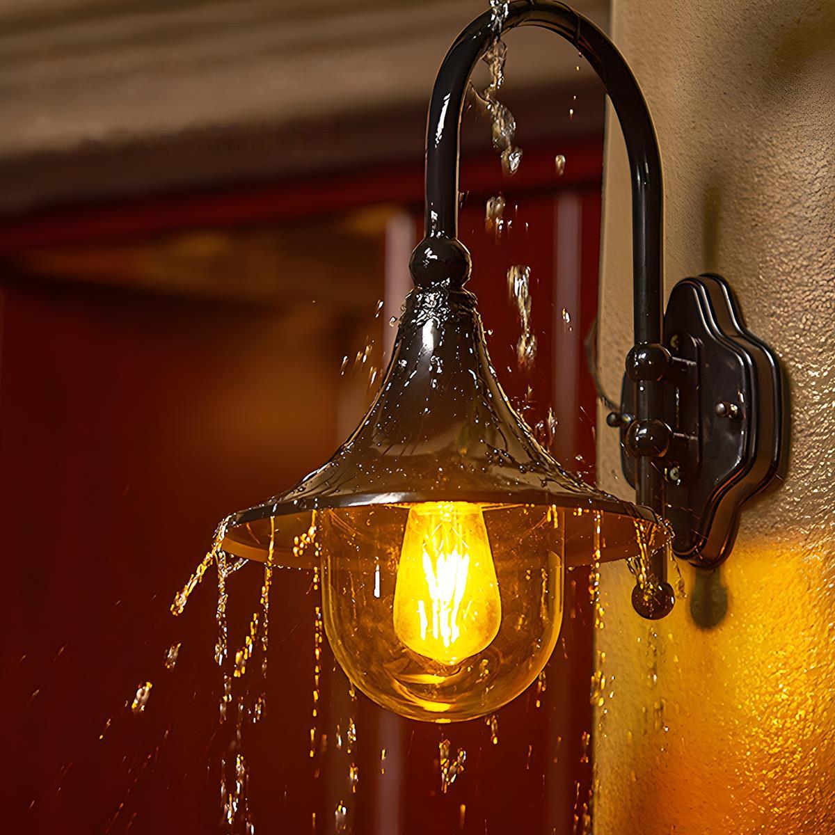 Vintage Farmhouse Horn LED Wall Sconce IP65 Outdoor Light