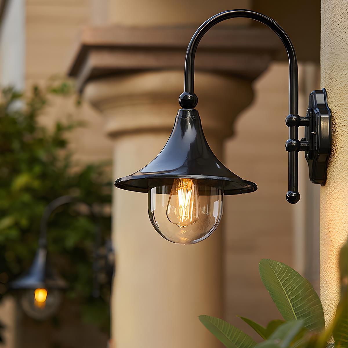 Vintage Farmhouse Horn LED Wall Sconce IP65 Outdoor Light
