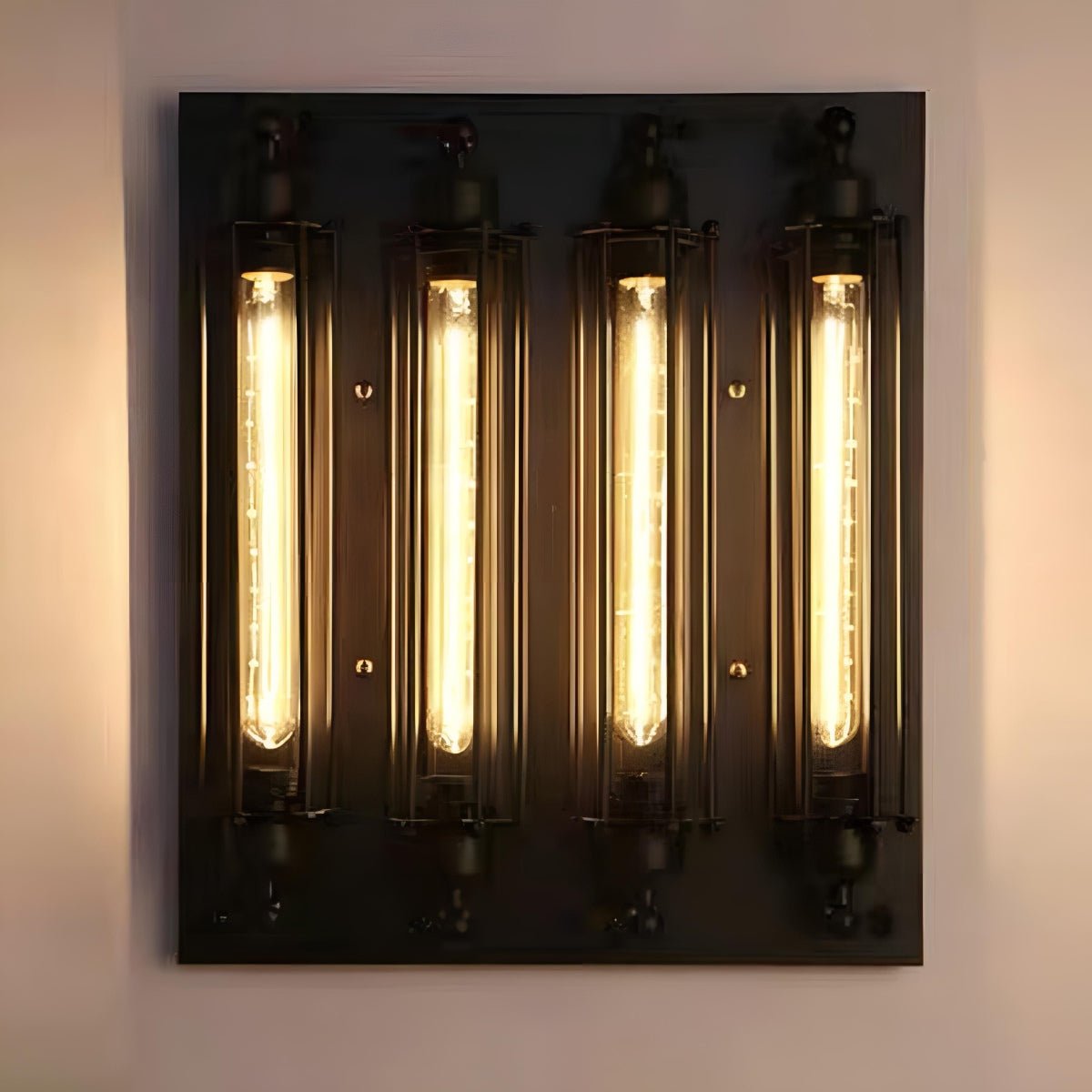 Vintage Industrial LED Wall Sconce Iron Glass 3000K