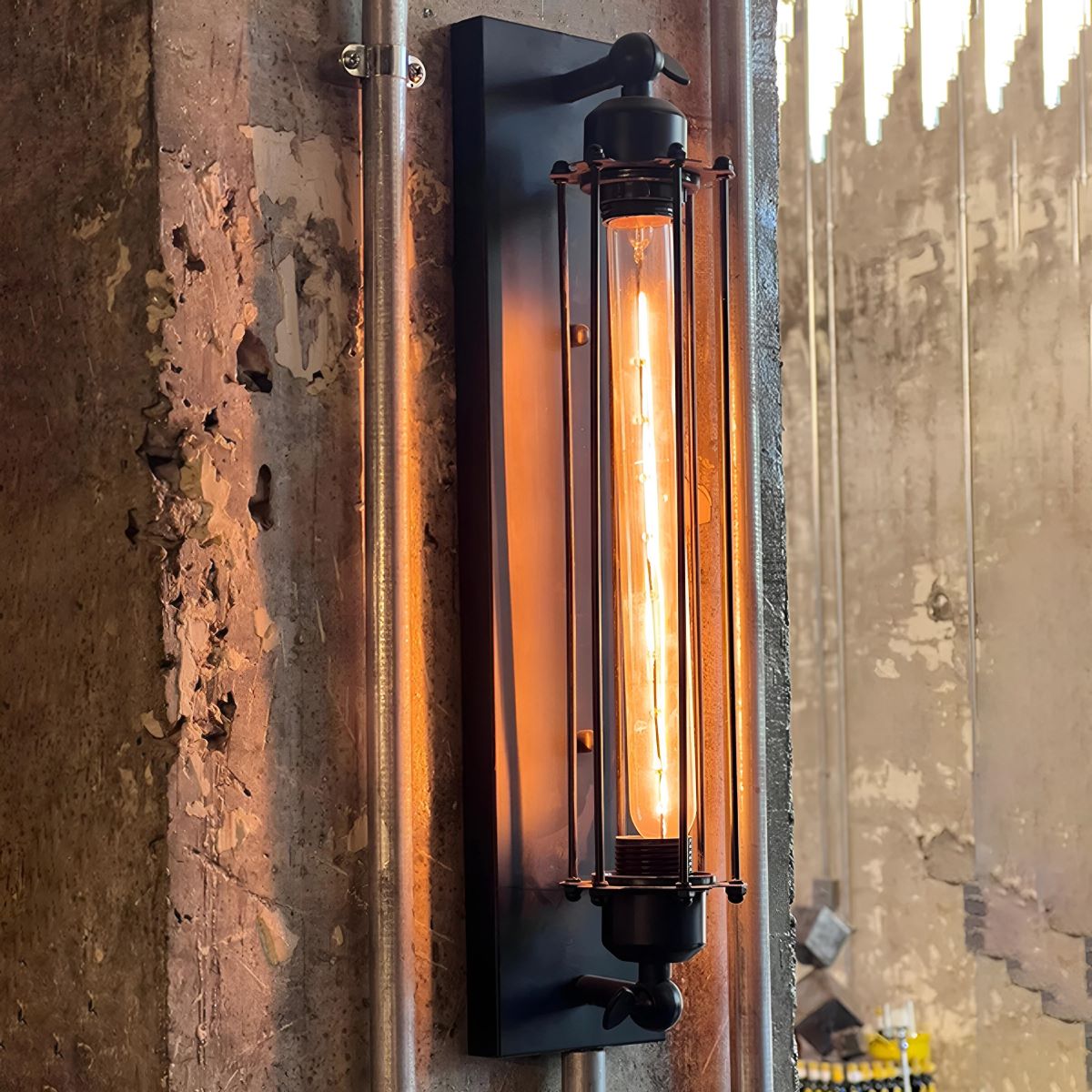Vintage Industrial LED Wall Sconce Iron Glass 3000K