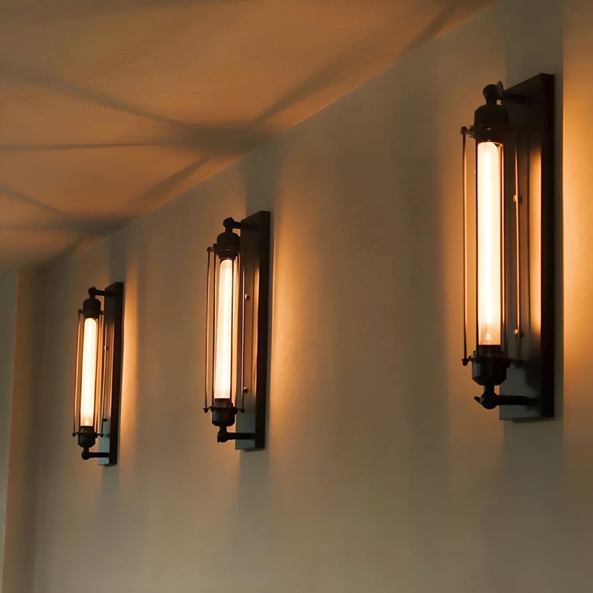 Vintage Industrial LED Wall Sconce Iron Glass 3000K