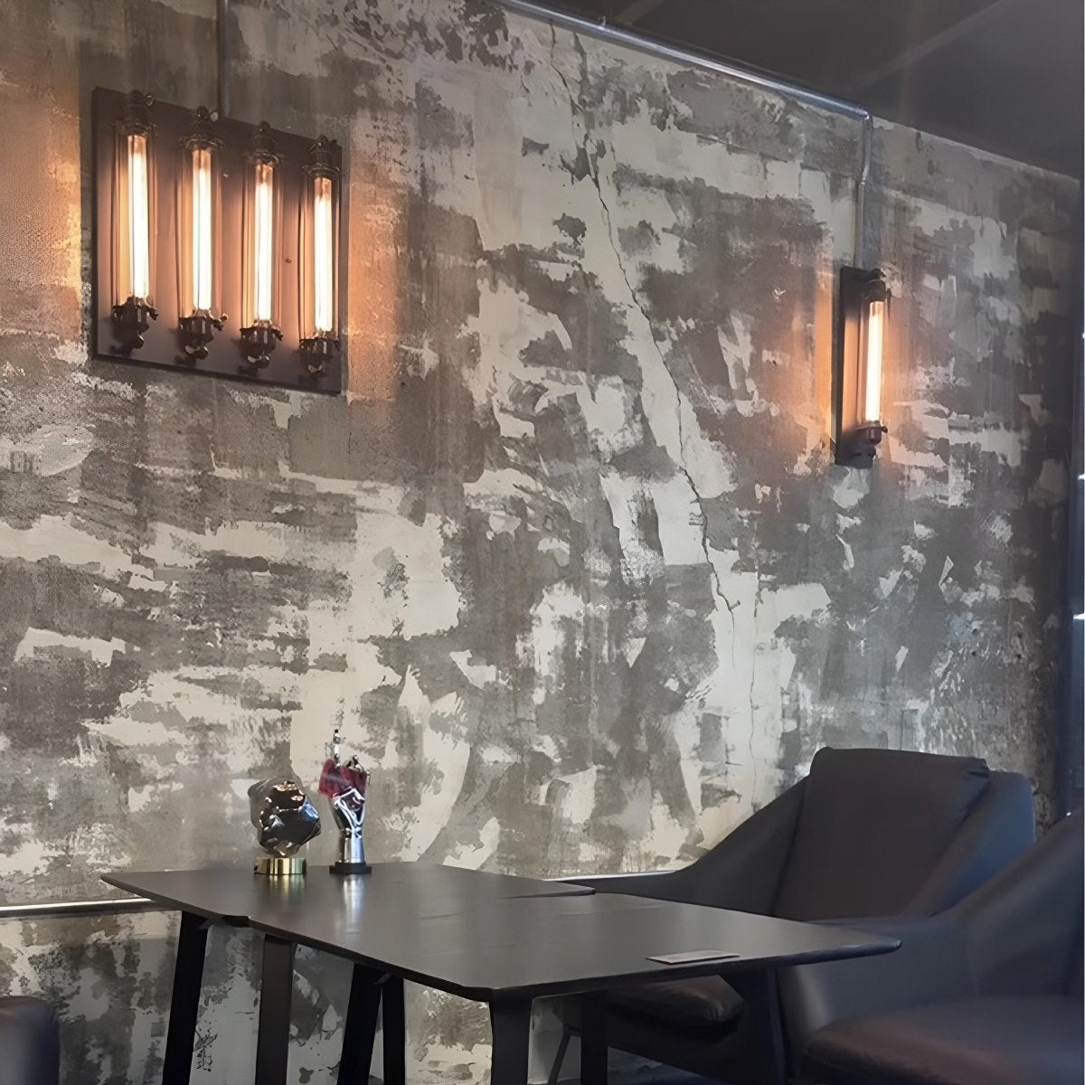 Vintage Industrial LED Wall Sconce Iron Glass 3000K