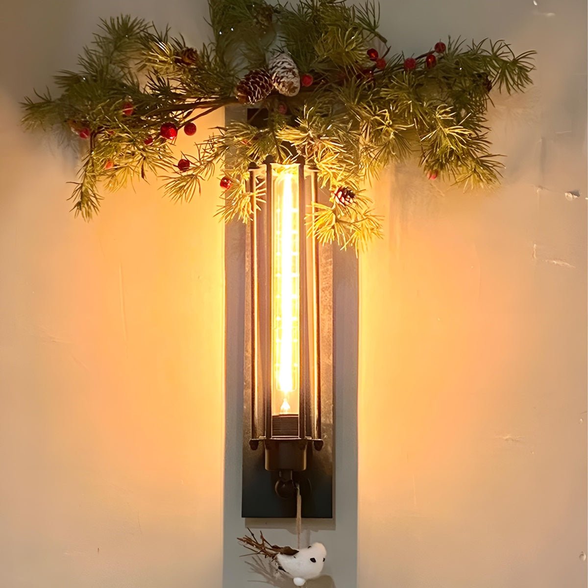 Vintage Industrial LED Wall Sconce Iron Glass 3000K