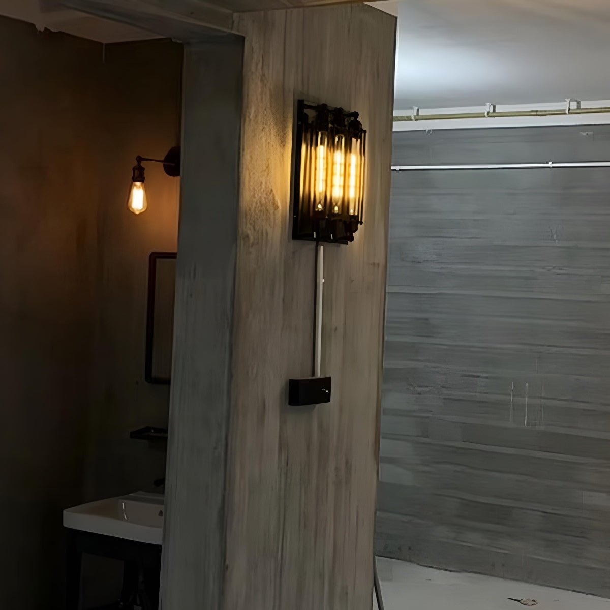 Vintage Industrial LED Wall Sconce Iron Glass 3000K