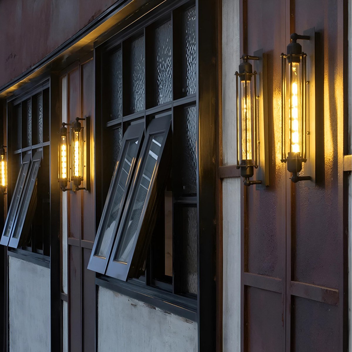 Vintage Industrial LED Wall Sconce Iron Glass 3000K
