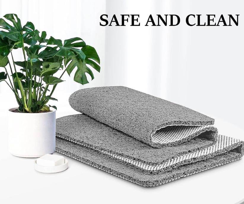 Non-Slip Shower Mat with Quick Water Drainage | Cut-to-Fit Soft Machine Washable Mat