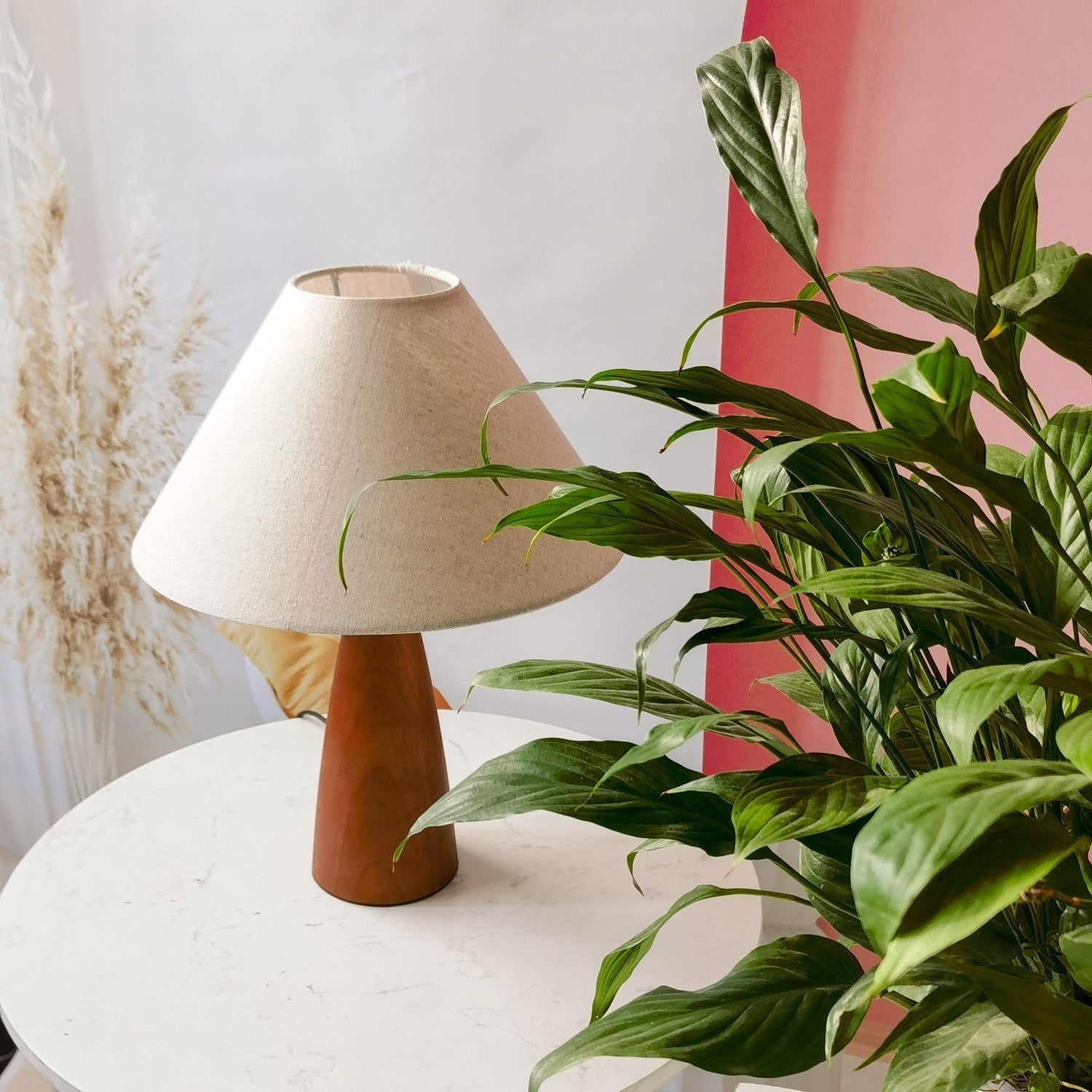 Solid Wood Table Lamp Classic Bedside Desk Lamp for Bedroom
