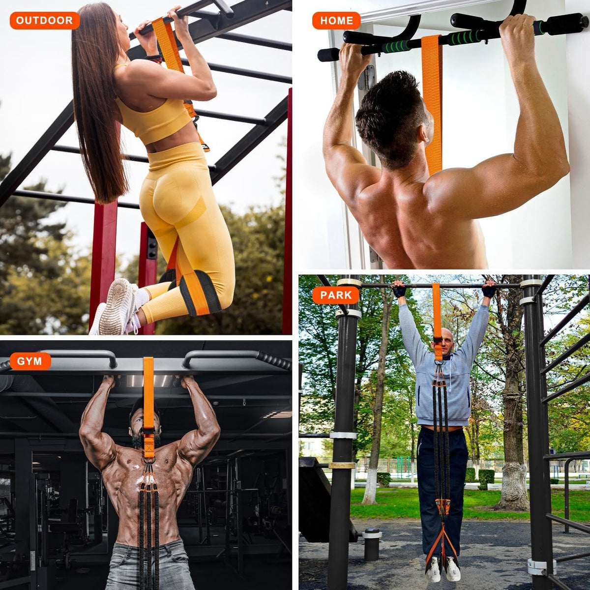 Ascent | Pull-Up Assistance Band with Double Foot Support | Steel Hooks for Pull-Up Bars