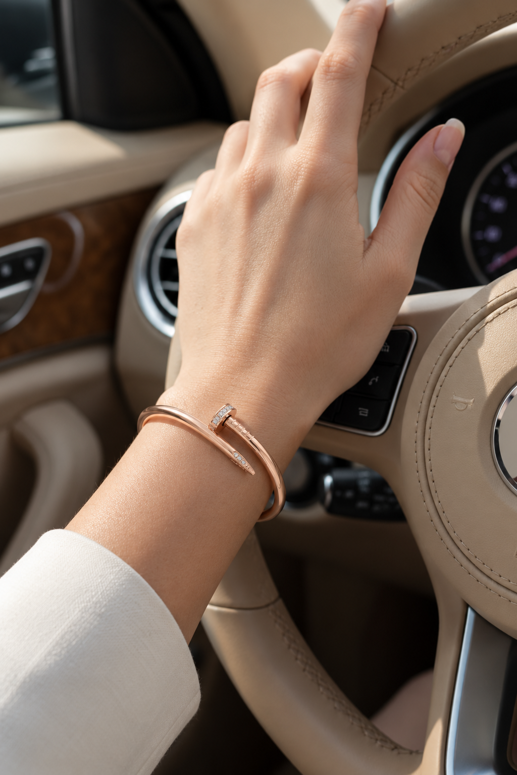 Nail Bangle Bracelet | Minimalist Metal Design with Bold Curved Detail for Modern Style