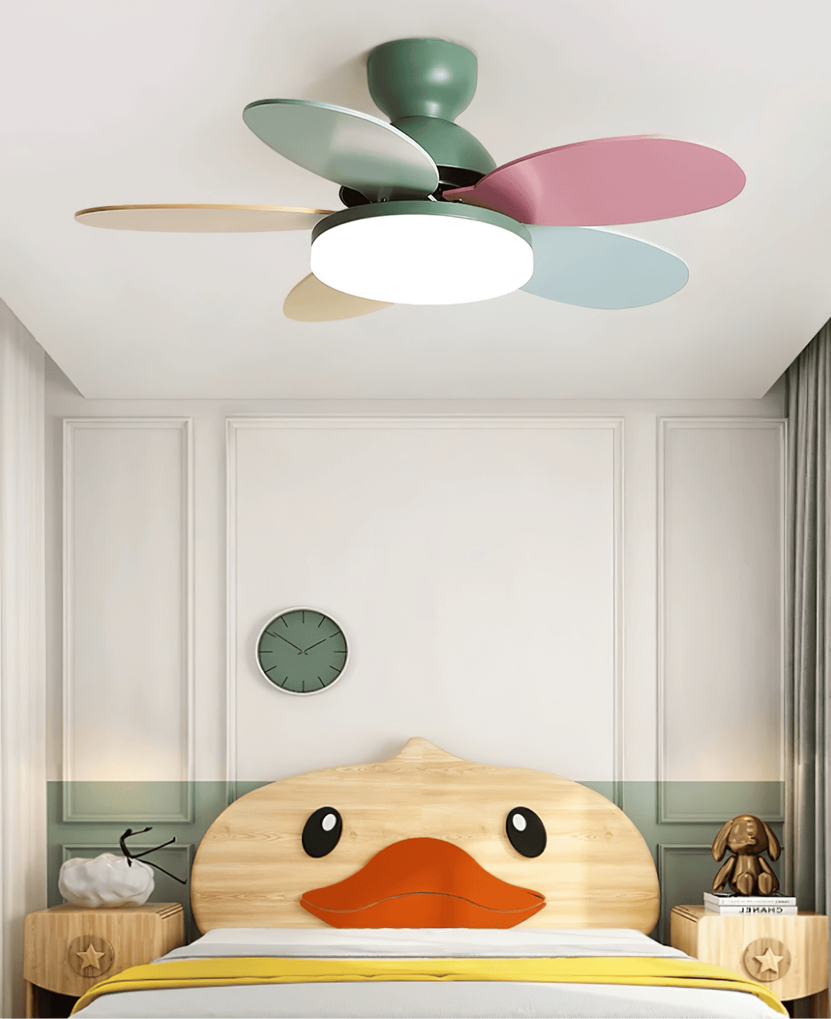 Petalux | Modern Ceiling Fan with LED Light and Remote | Quiet DC Motor for Living Rooms
