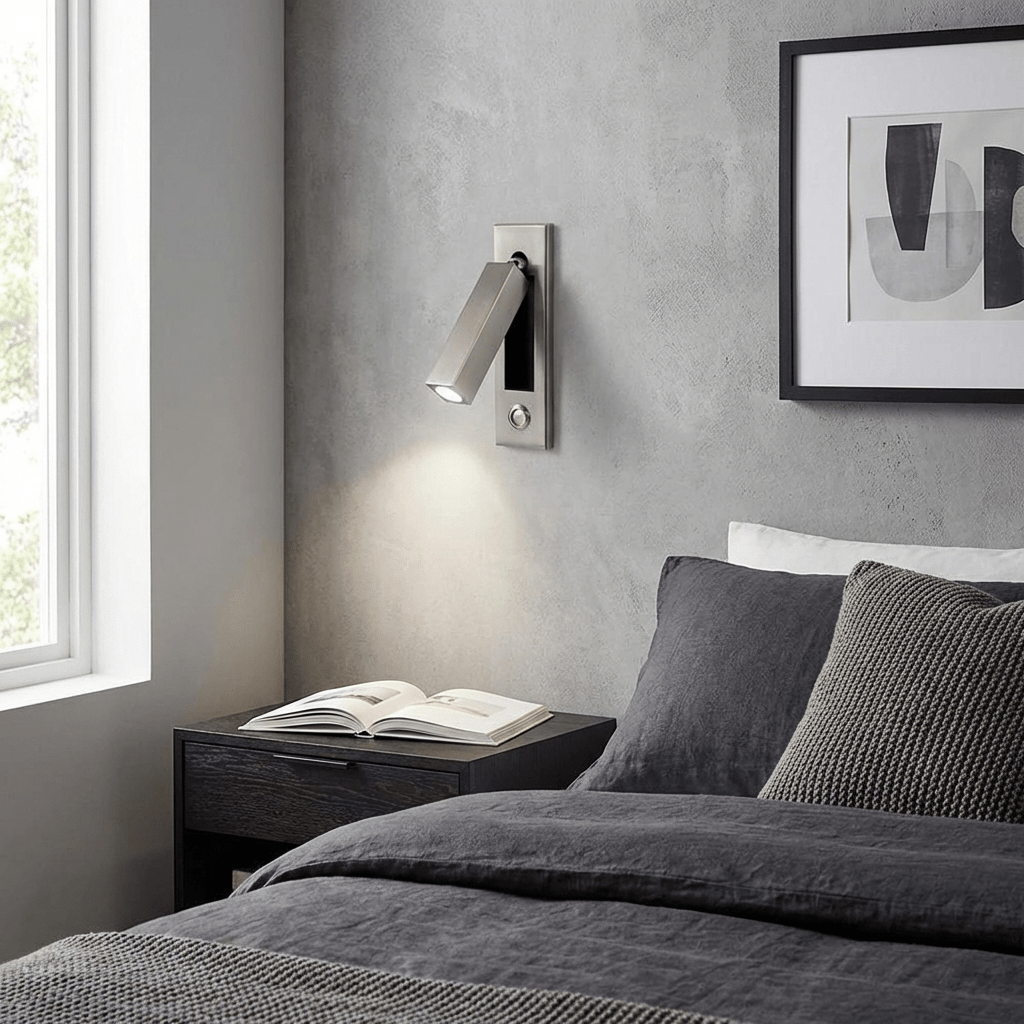 Nocturnis | Recessed LED Bedside Sconce with Adjustable Head | Reading Light for Bedroom