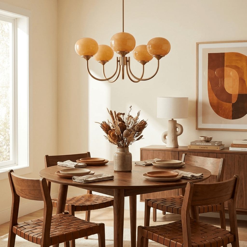 Marshmallow | Modern Glass Bubble Chandelier with Hand-Sprayed Pink Shades