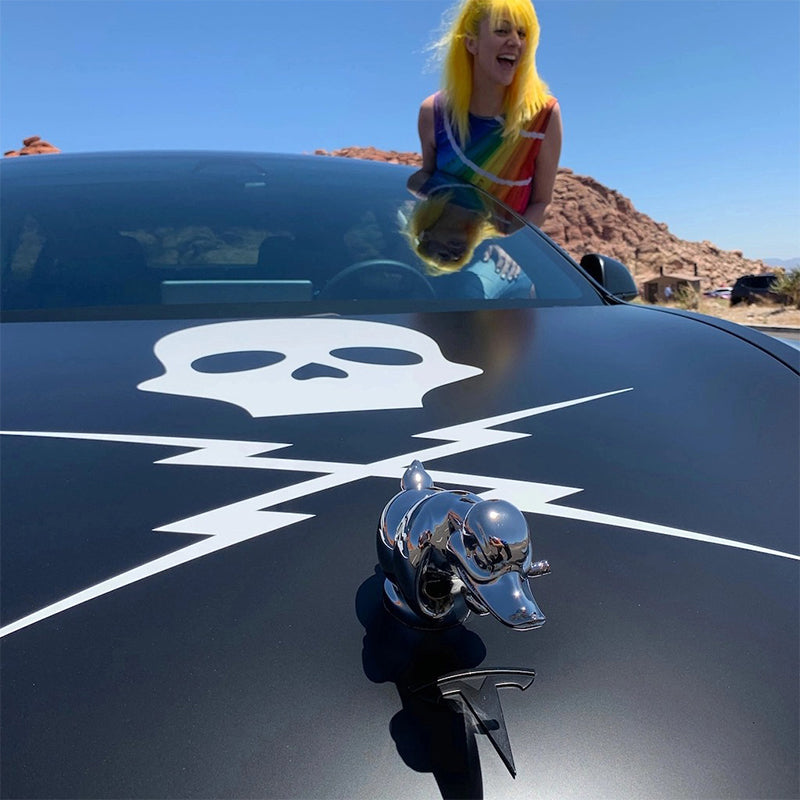 Quackride | Chrome Duck Hood Ornament with Universal Fit - Car Radiator Emblem Accessory