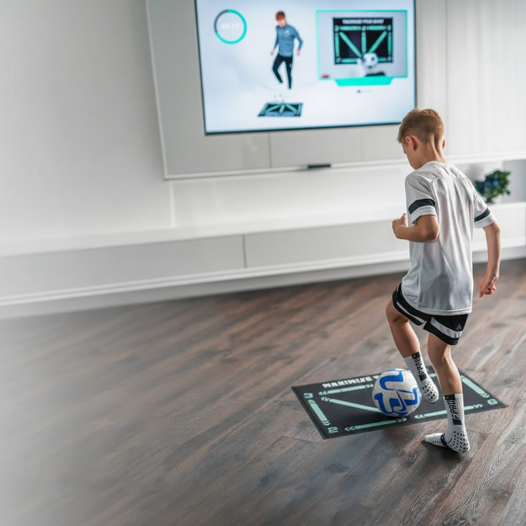 Soccer Training Mat for Dribbling & Footwork Practice with Grip Socks