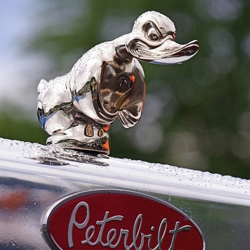 Quackride | Chrome Duck Hood Ornament with Universal Fit - Car Radiator Emblem Accessory