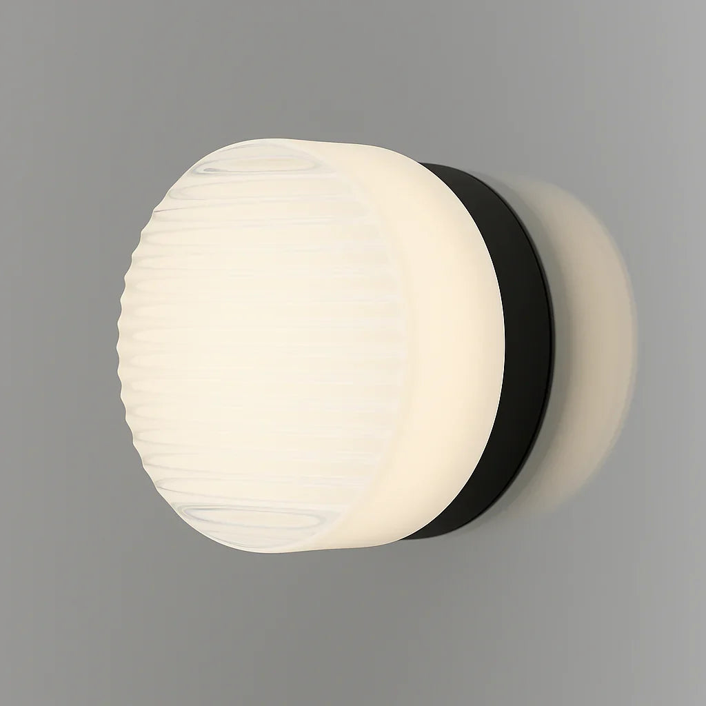 Textured Acrylic Wall Sconce with Dimmable LED Option | Dimple or Ripple Shade Light