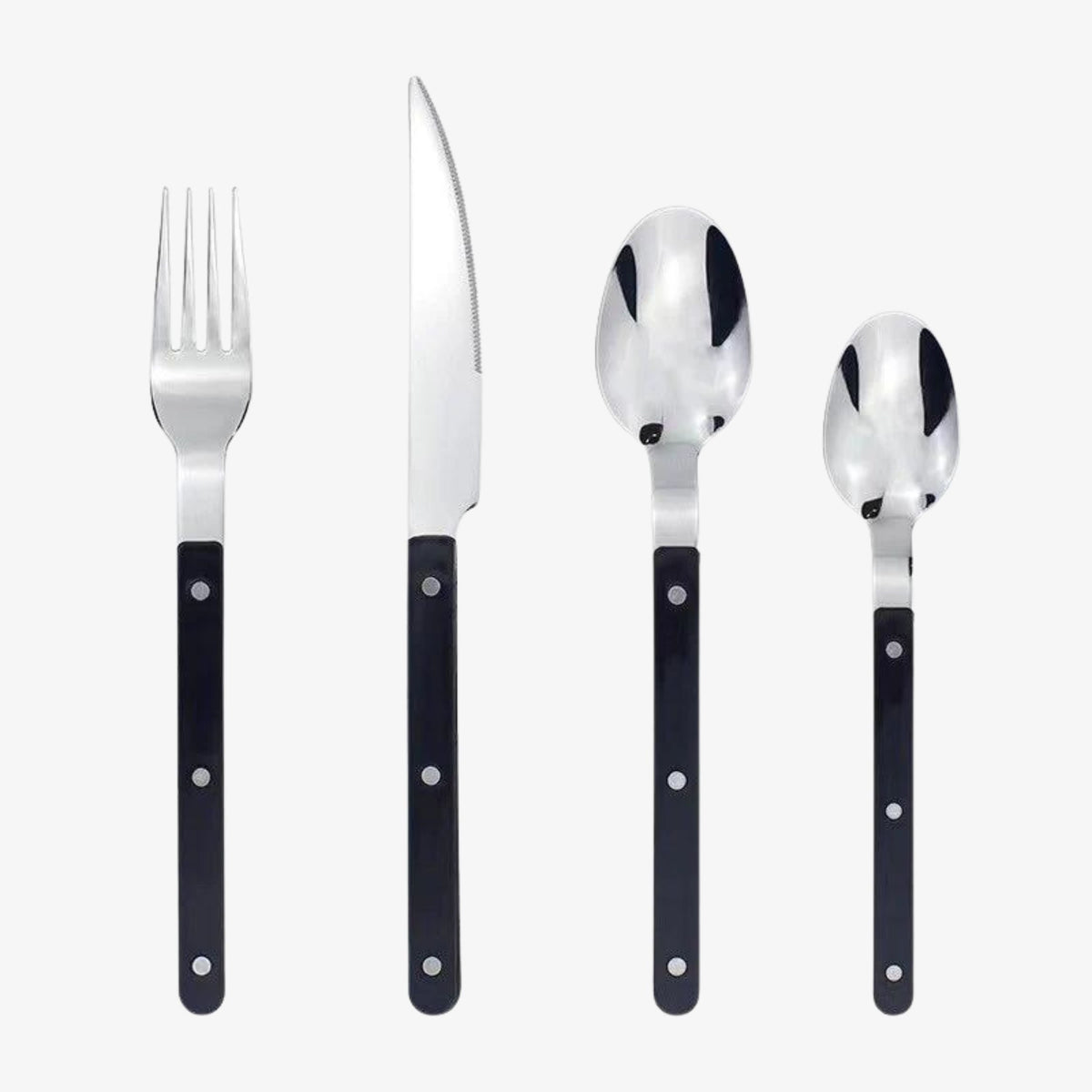 24-Piece Stainless Steel Cutlery Set with Engraved Design | Bistro Flatware