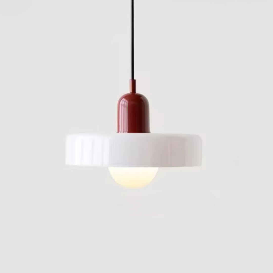 Bauhaus Dual-Tone Glass Pendant Light with Vibrant Colors | Modern Lamp