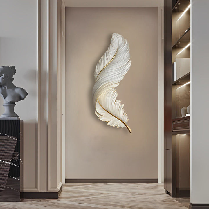 Feather LED Wall Art Lamp USB Remote Control Decorative Wall Light