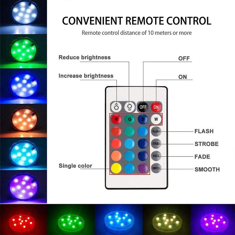 Glowdip | Submersible LED Light with Suction Cup and Remote | IP68 Waterproof Mood Light