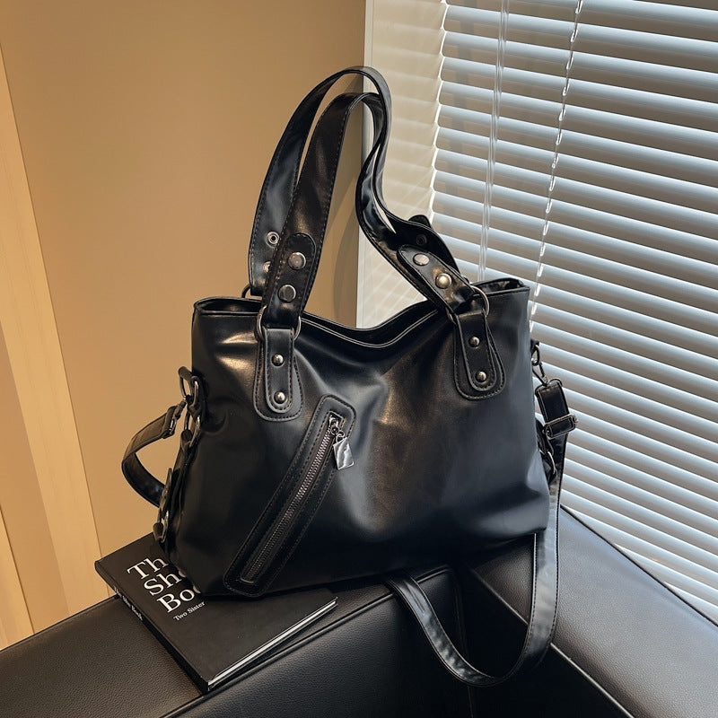 Lightweight Shoulder Bag with Zipper Adjustable Strap Everyday Bag