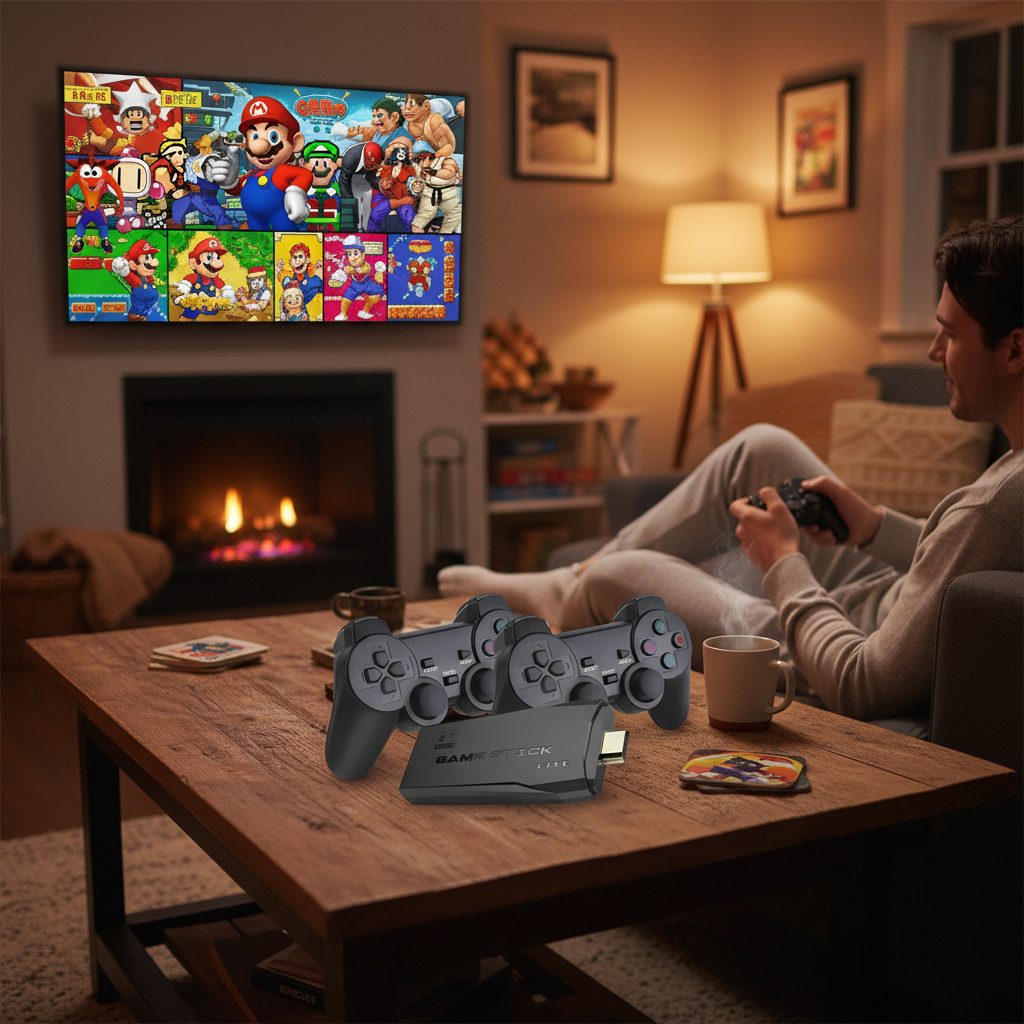 Retro Game Console 4K HDMI Plug and Play with 20000 Games Wireless Controllers