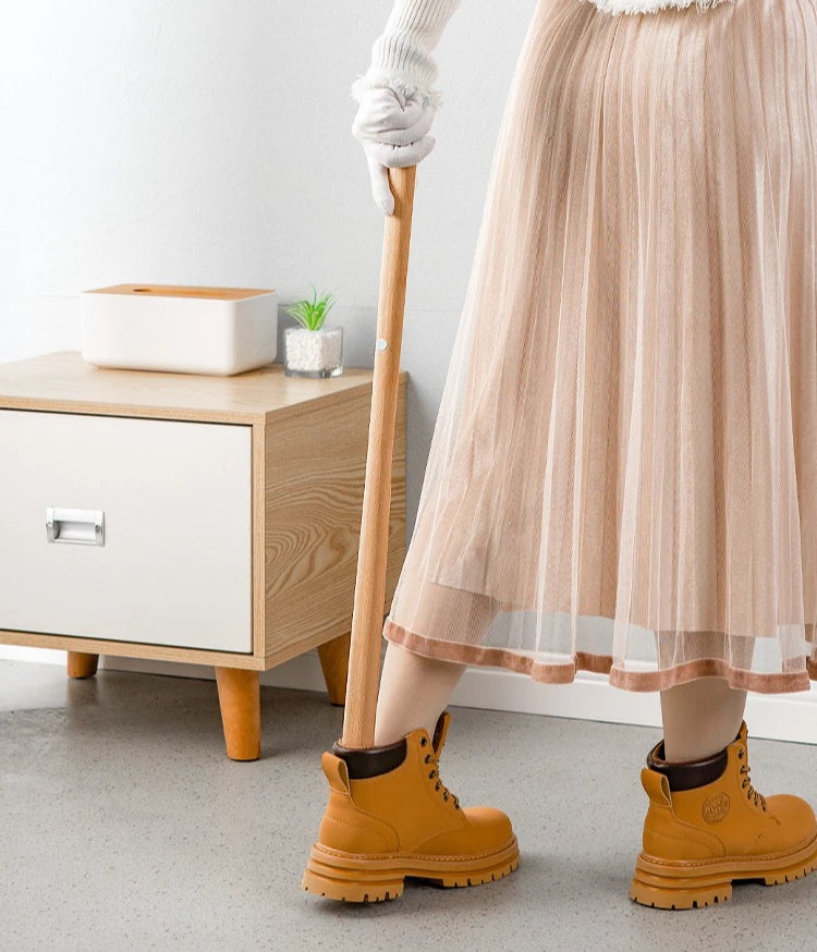 Extra Long Handle Shoe Horn Ergonomic Shoe Helper for Easy On Shoes
