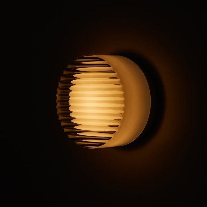 Modern Round LED Wall Light Milk Glass Wall Sconce Lamp