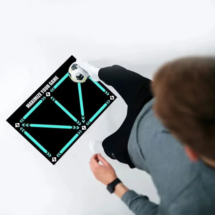 Soccer Training Mat for Dribbling & Footwork Practice with Grip Socks