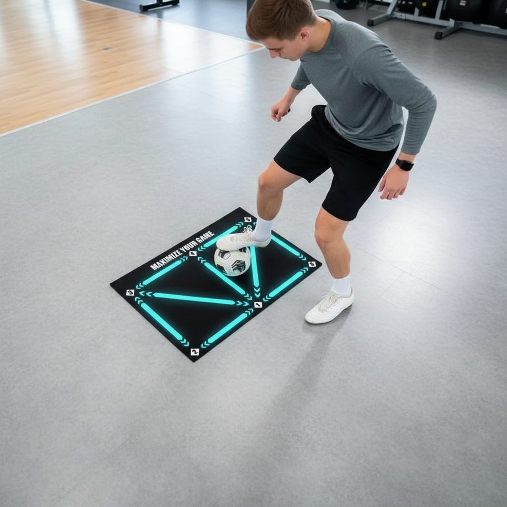 Soccer Training Mat for Dribbling & Footwork Practice with Grip Socks