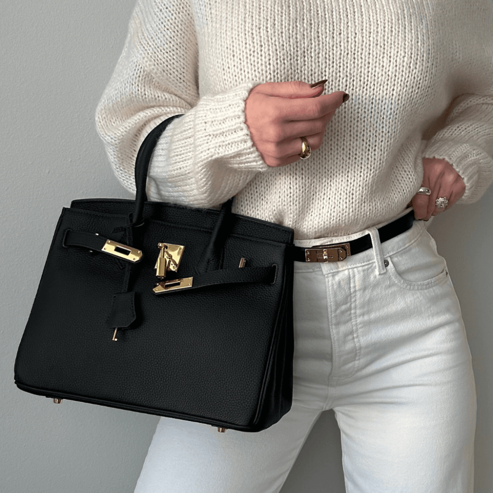 Women Large Handbag with Zipper Shoulder Tote Bag PU Leather