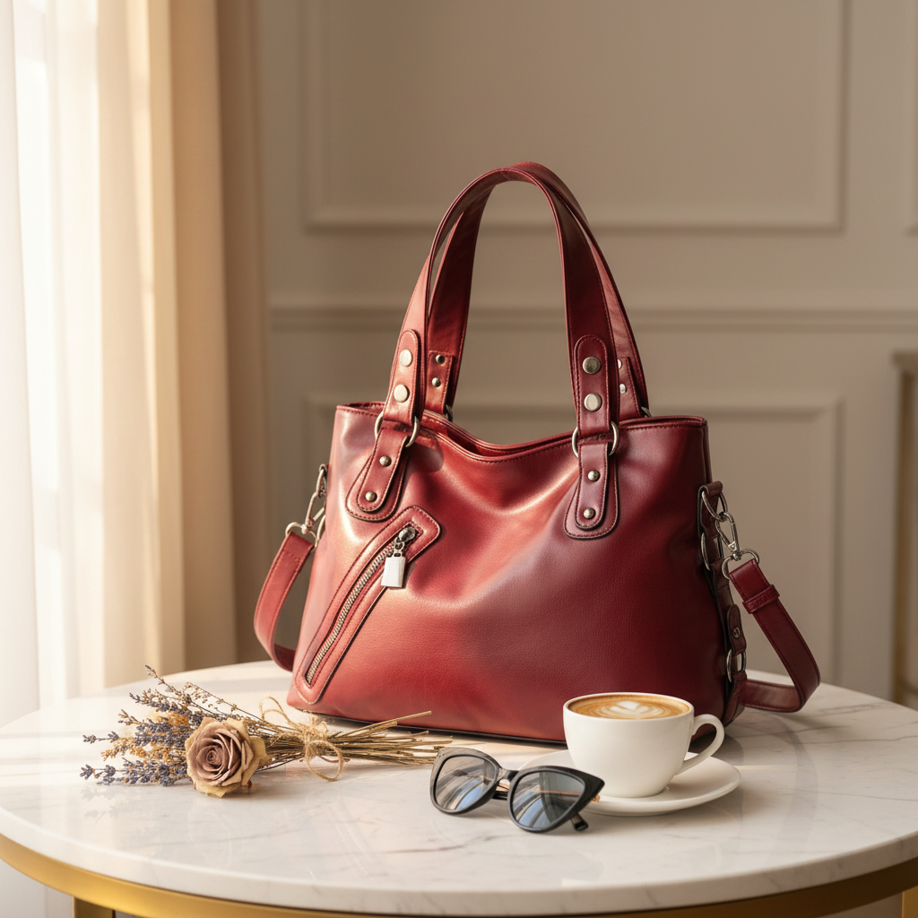 Lightweight Shoulder Bag with Zipper Adjustable Strap Everyday Bag