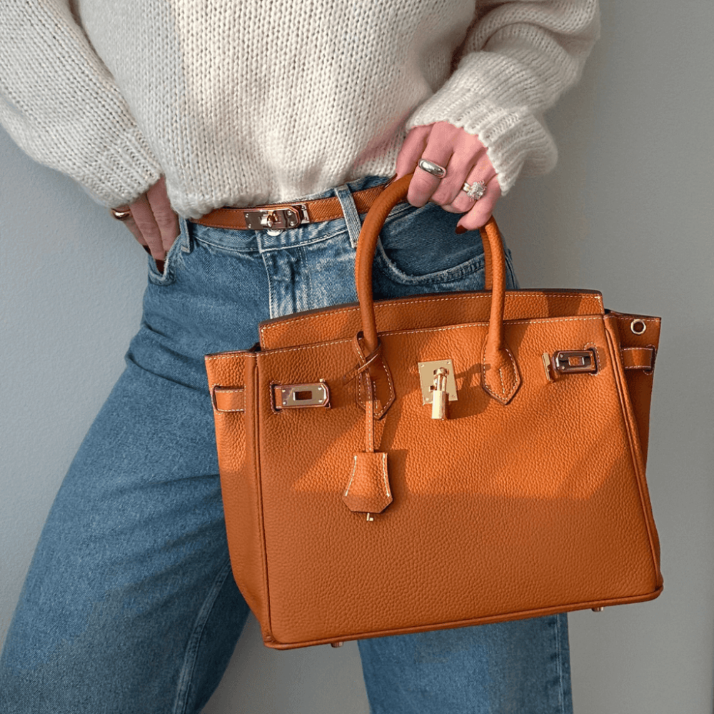 Women Large Handbag with Zipper Shoulder Tote Bag PU Leather
