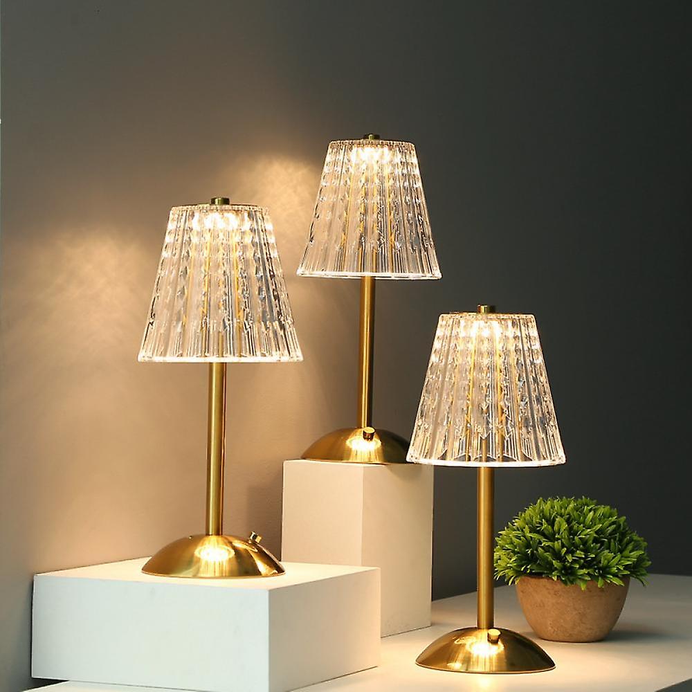 Crystal Touch Table Lamp Dimmable LED Bedside Nightstand Light