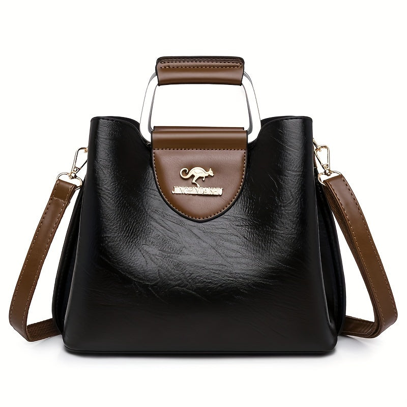 Bravura | Genuine Leather Handbag with Magnetic Flap, Adjustable Crossbody Bag for Women