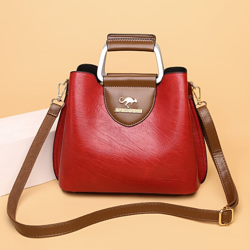 Bravura | Genuine Leather Handbag with Magnetic Flap, Adjustable Crossbody Bag for Women