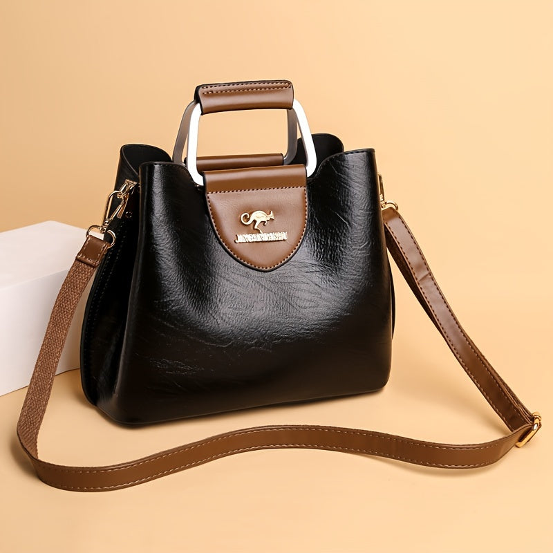 Bravura | Genuine Leather Handbag with Magnetic Flap, Adjustable Crossbody Bag for Women
