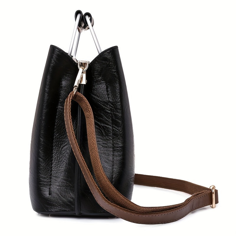Bravura | Genuine Leather Handbag with Magnetic Flap, Adjustable Crossbody Bag for Women