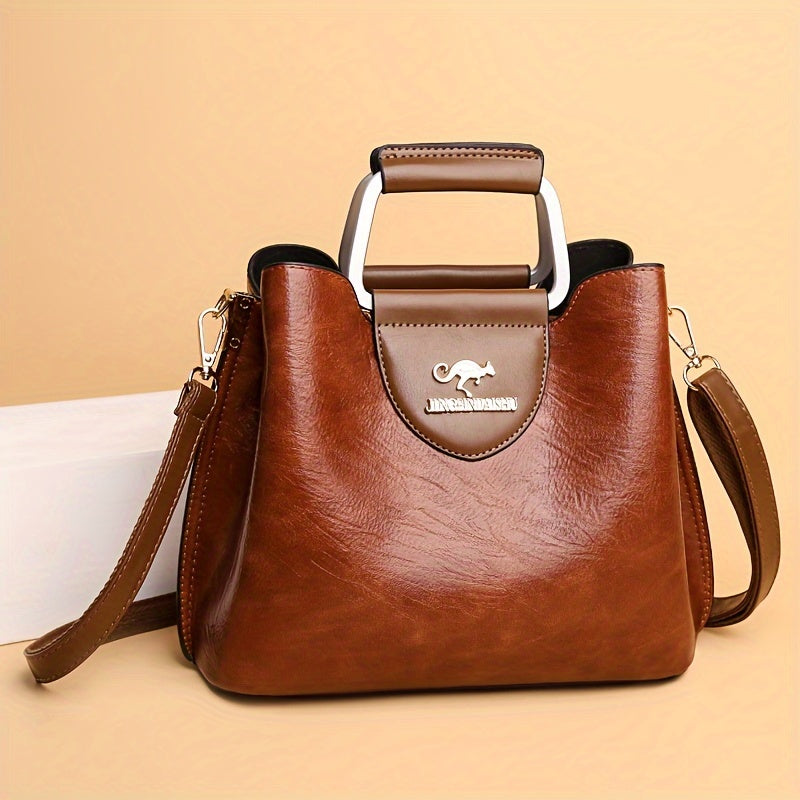 Bravura | Genuine Leather Handbag with Magnetic Flap, Adjustable Crossbody Bag for Women