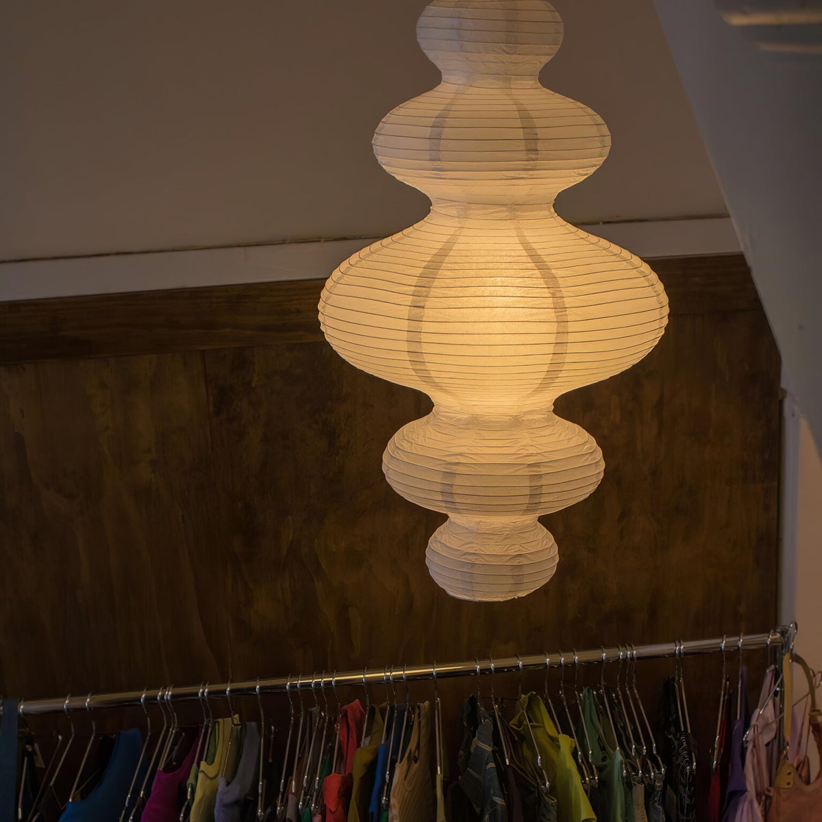 Shiroi | Plug In Pendant Light with Rice Paper Shade | Dimmable Lantern Lamp for Bedroom