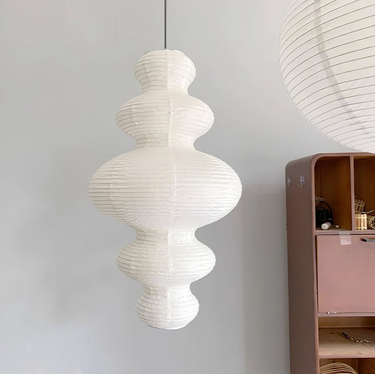 Shiroi | Plug In Pendant Light with Rice Paper Shade | Dimmable Lantern Lamp for Bedroom