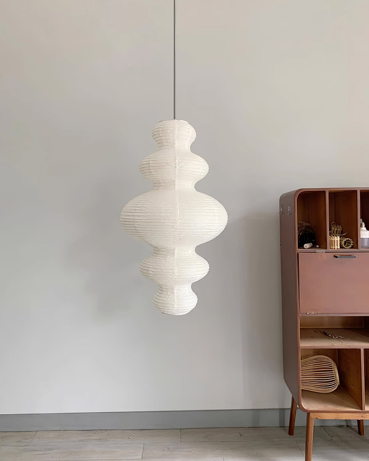 Shiroi | Plug In Pendant Light with Rice Paper Shade | Dimmable Lantern Lamp for Bedroom