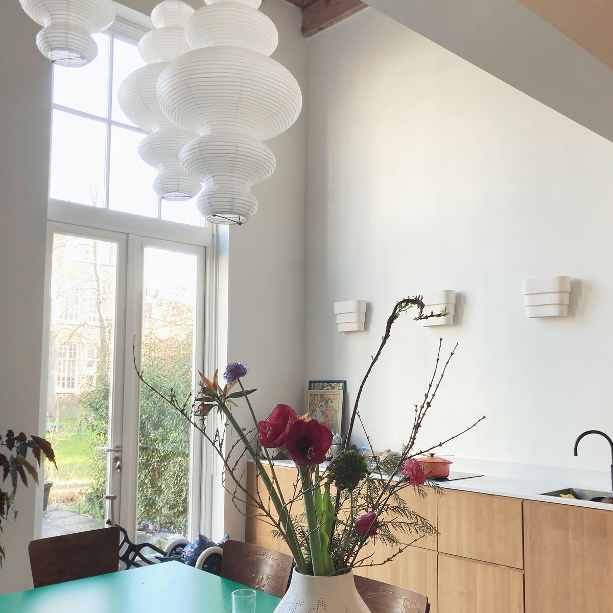 Shiroi | Plug In Pendant Light with Rice Paper Shade | Dimmable Lantern Lamp for Bedroom