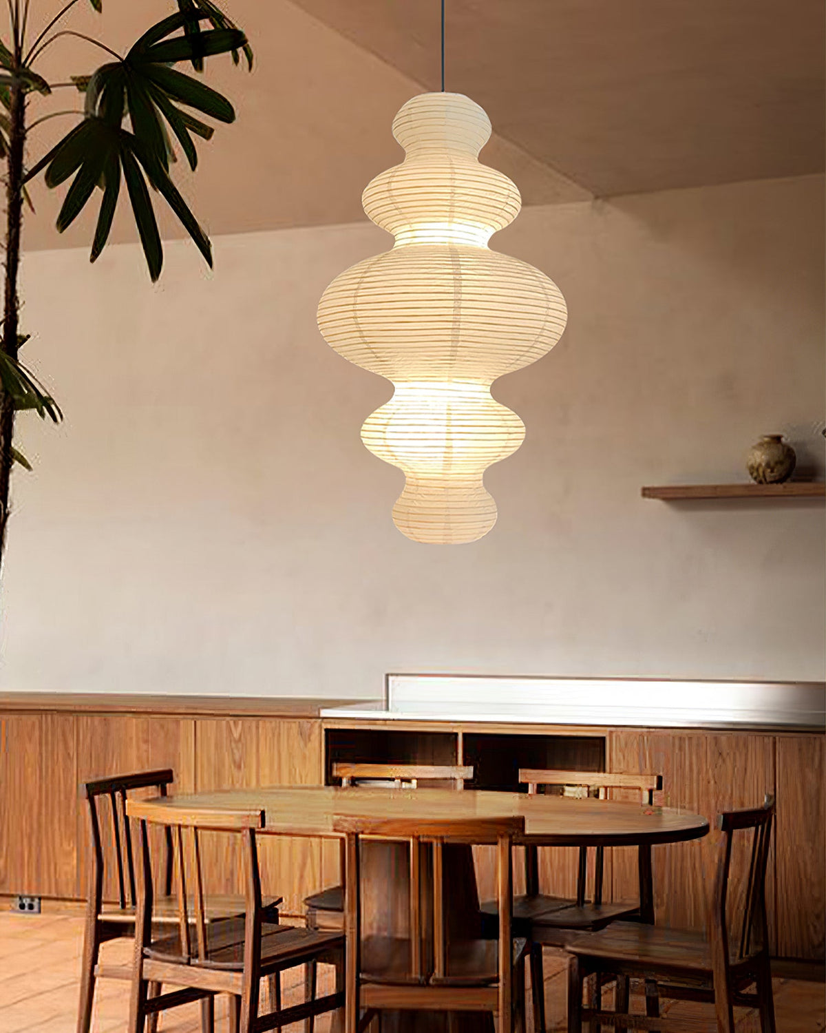 Shiroi | Plug In Pendant Light with Rice Paper Shade | Dimmable Lantern Lamp for Bedroom