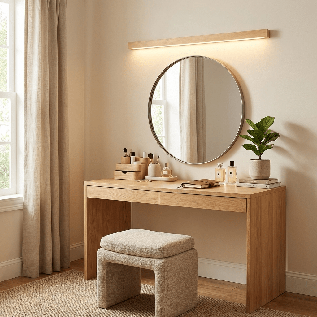 Woodline | Linear Pine Wood Wall Light with Dual Mount Design | LED Sconce for Entryways