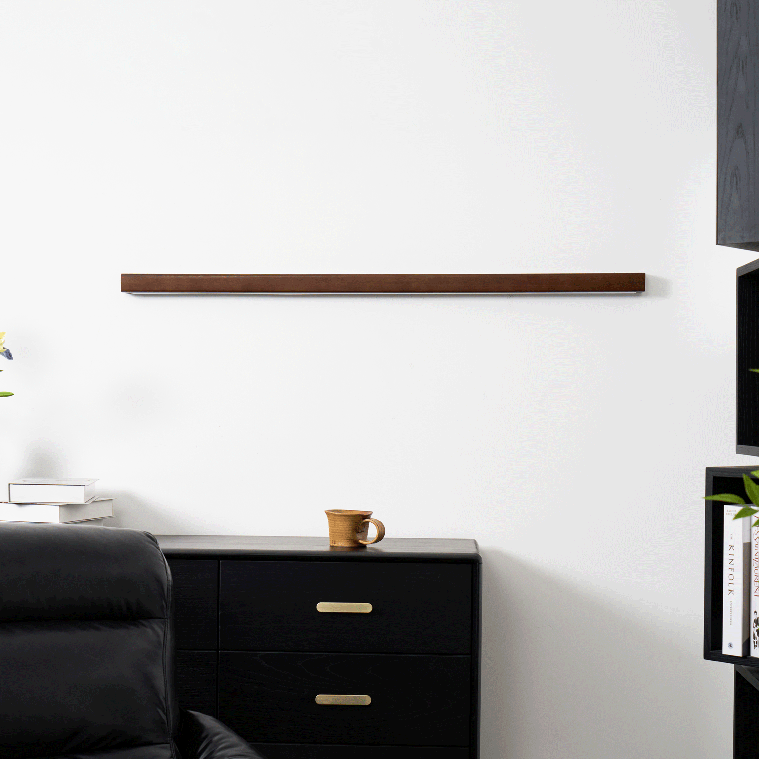 Woodline | Linear Pine Wood Wall Light with Dual Mount Design | LED Sconce for Entryways